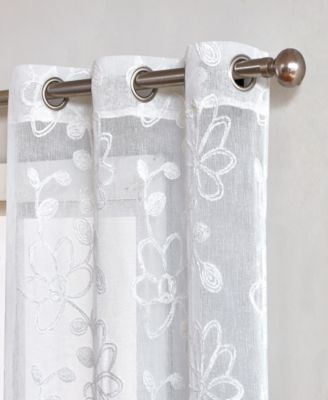 Shop Dainty Home Rita Chenille Grommet Panel Pair Collection In Linen