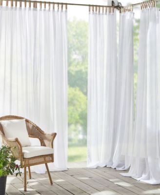 Elrene Darien Sheer Indoor Outdoor Tab Top Curtain Collection In Ivory
