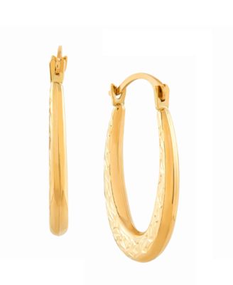 Macy's - Textured Oval Hoop Earrings in 14k Gold