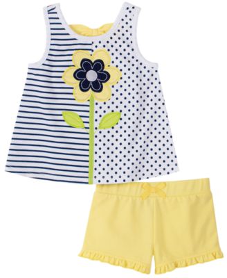 Kids Headquarters - Little Girls 2-Pc. Flower Top & Shorts Set