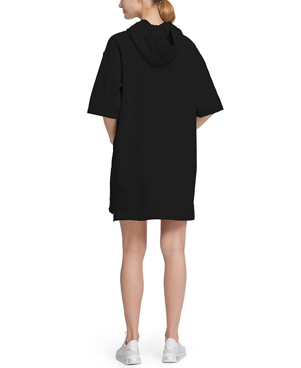 dkny sport logo hoodie dress