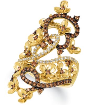 Crazy Collection&reg; Diamond Fancy Scroll Floral Ring (1-1/6 ct. t.w.) in 14k Rose, Yellow or White Gold 