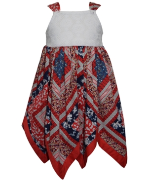Blueberi Boulevard Baby Girls Mixed Media Boho Dress