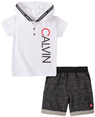 calvin klein hoodie and shorts