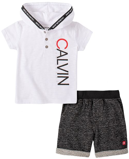 Calvin Klein Baby Boys 2 Pc Hooded Top Shorts Set Reviews