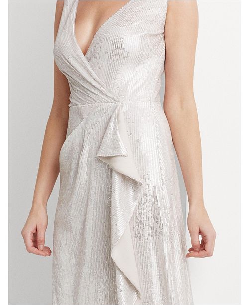 bcbg glitter surplice gown