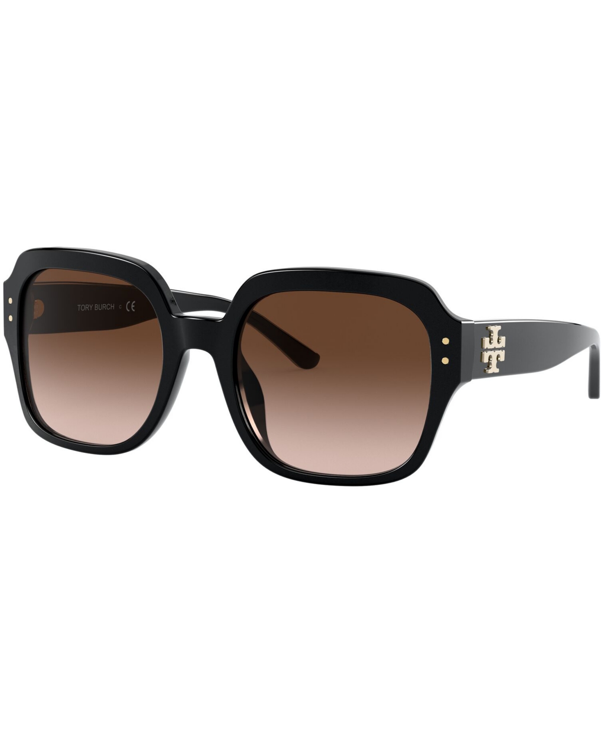 Shop Tory Burch Sunglasses, Ty7143u In Black,dk Brown Gradient