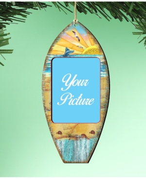 Designocracy Surfboard Picture Frame Ornament Set Of 2 In Multi