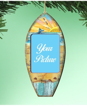 Designocracy Surfboard Picture Frame Ornament Set Of 2 In Multi
