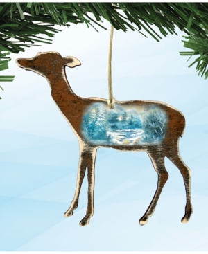 Designocracy Baby Deer Wooden Ornaments Set of 2
