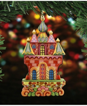 Designocracy Fairy Castle Wooden Ornament Set of 2