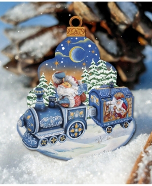 Designocracy Christmas Train Scenic Decorative Ornament Large In Multi