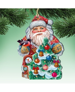 Designocracy Santa Tree Decorating Ornament Set of 2