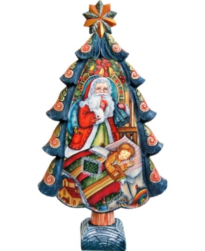 G.debrekht Hand Painted Christmas Night Tree Figurine In Multi