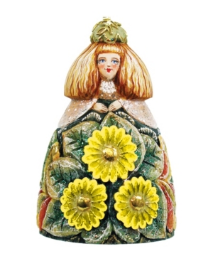 G.debrekht Sunflower Girl Bell Scenic Ornament In Multi