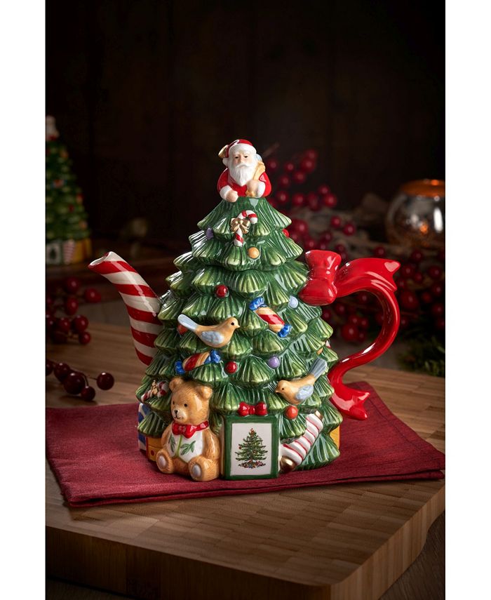 Spode Christmas Tree Figural Tree Teapot Macy's