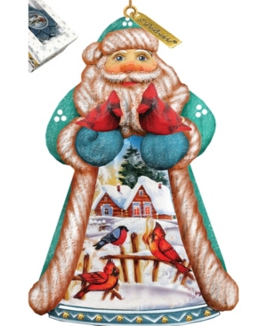 GDeBrekht Hand Painted Santa Winter Countryside Ornament Figurine with Scenic Painting