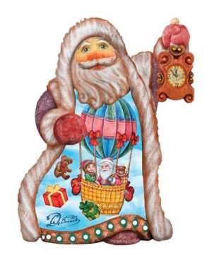 G.debrekht Kids'  Hand Painted Balloon Ride Santa Ornament Figurine With Scenic Painting In Multi
