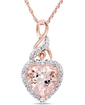 image of Morganite (1-3/4 ct. t.w.) & Diamond (1/20 ct. t.w.) Heart Swirl 17