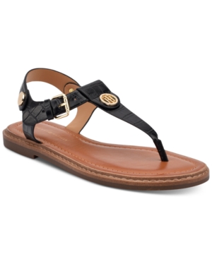 Tommy Hilfiger Bennia T-Strap Flat Sandals Women's Shoes