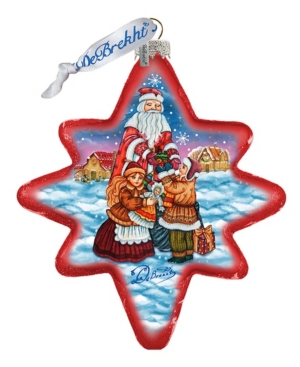 G.debrekht Kids'  Gift Giver Santa North Star Glass Ornament In Multi