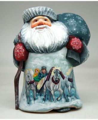 Woodcarved Hand Painted Dr Zhivago Santa Figurine
