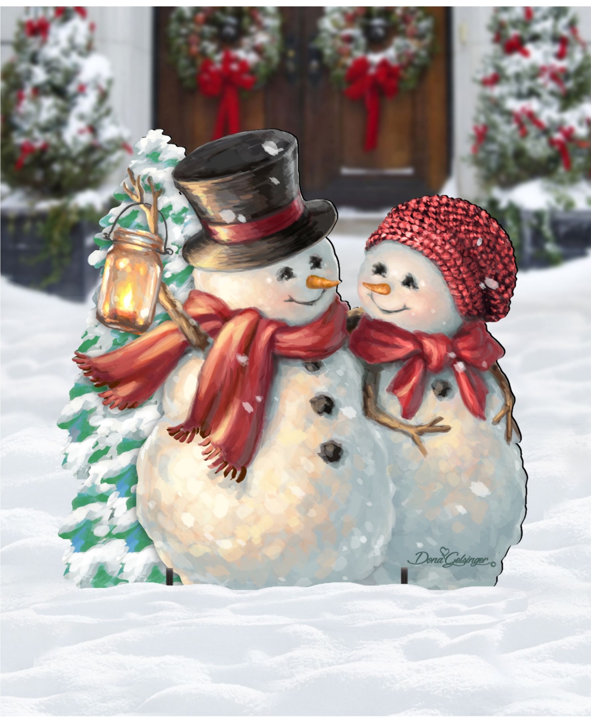 by Dona Gelsinger Snow Much in Love Outdoor Decor - Multi