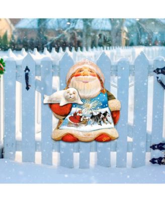 Northern Light Santa Christmas Door Hanger