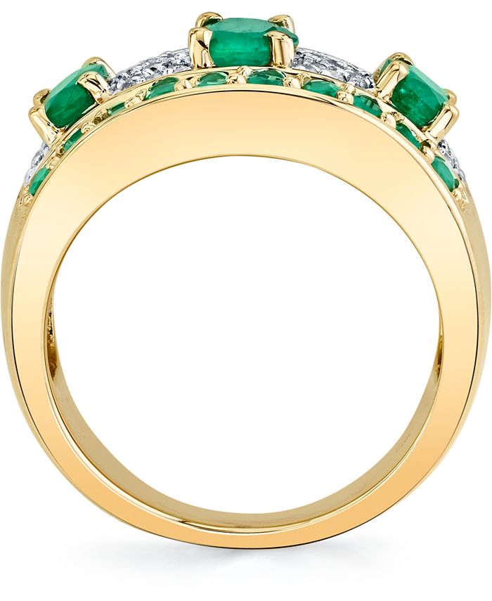 Macy's - Emerald (2-5/8 ct. t.w.) & Diamond (1/4 ct. t.w.) Statement Ring in 14k Gold