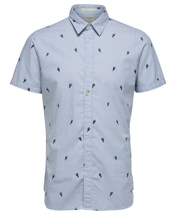 Selected Men's Printed Short Sleeve Shirt - Macy's