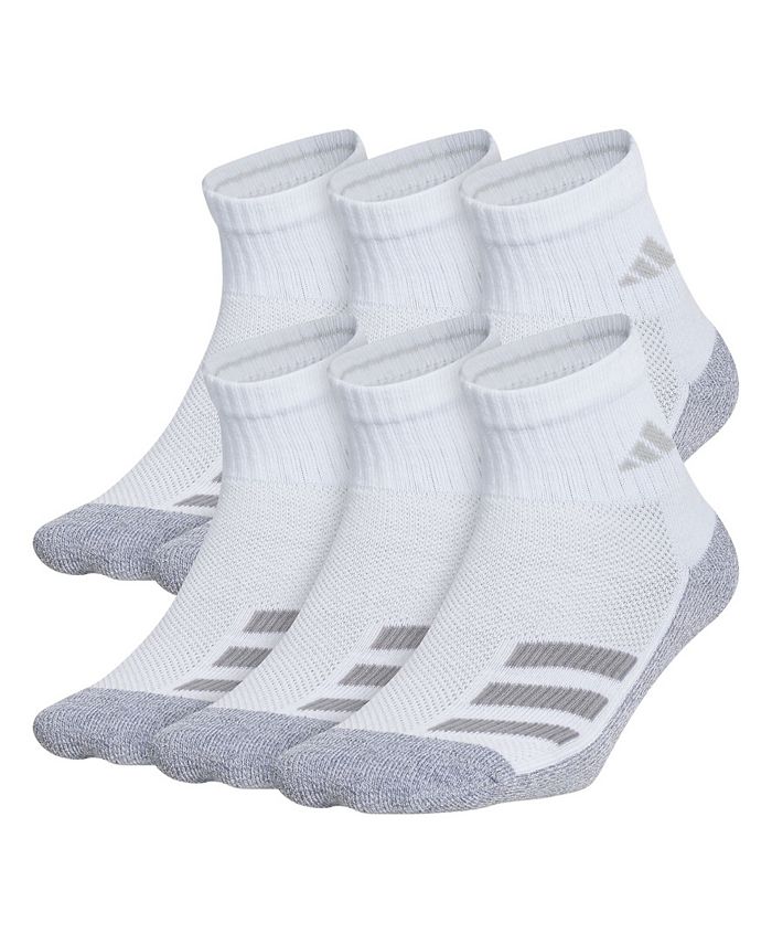 adidas Big Boys Cushioned Angle Stripe Quarter Sock Pack of 6 - Macy's