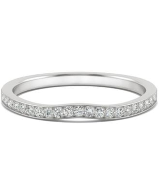 Moissanite V-Shape Wedding Band (1/5 ct. t.w. DEW) in 14k White Gold