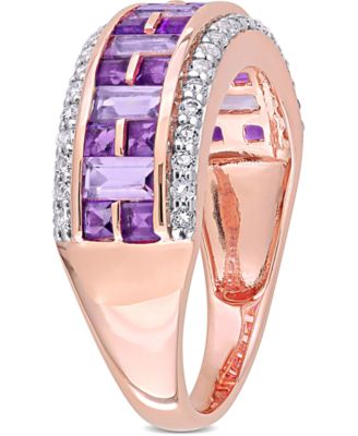 Amethyst (1-5/8 ct. t.w.) & White Topaz (2/5 ct. t.w.) Band in 10k Rose Gold