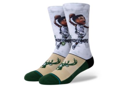 Stance - Men's Milwaukee Bucks Giannis Antetokounmpo Big Head Crew Socks