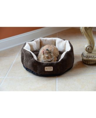 Cozy Pet Bed for Cats and Extra Small Dogs, Mocha/Beige