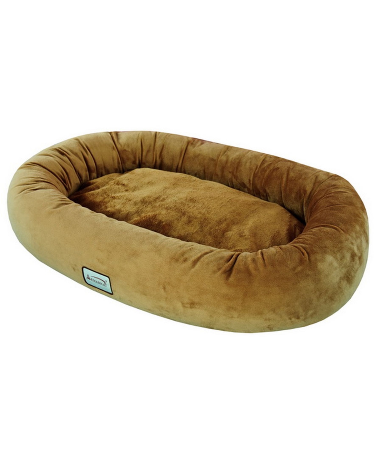 Bolstered Pet Bed and Mat, ultra-soft Dog Bed, Brown, Large - Earth brown