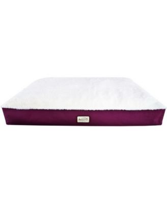 M02HJH/MB-XXL Double Extra Large Pet Bed Mat With Poly Fill Cushion And Removable Cover, In Ivory & Burgundy