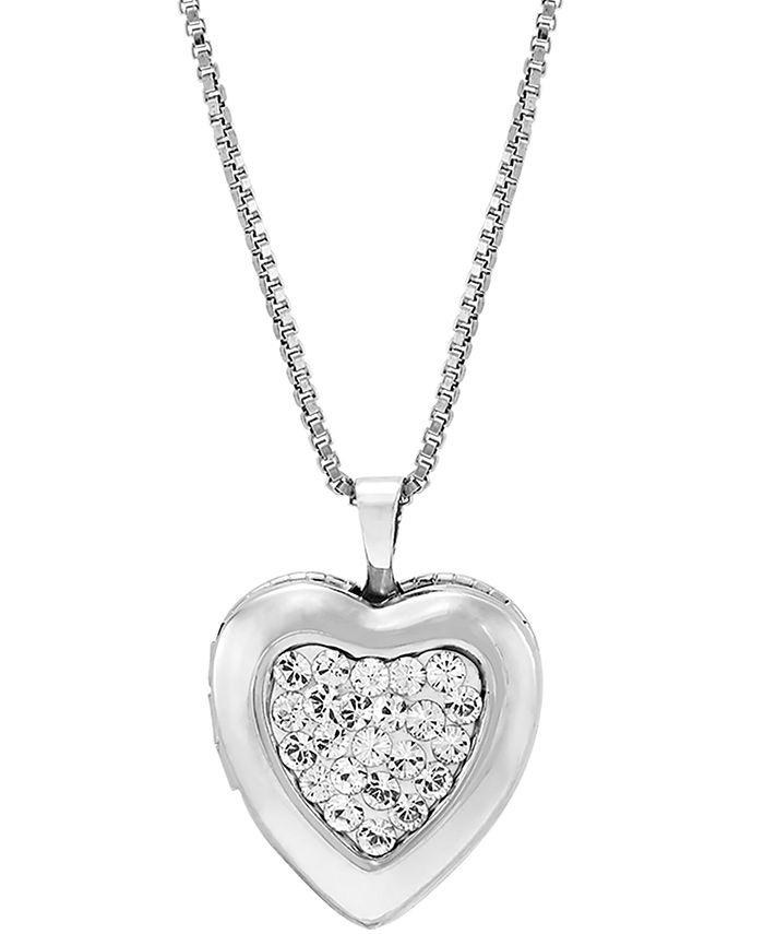 Macy s Crystal Cluster Heart Locket 18