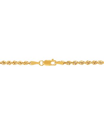 Macy's - Tricolor Beaded Rope Link 18" Chain Necklace in 10k Gold, White Gold & Rose Gold