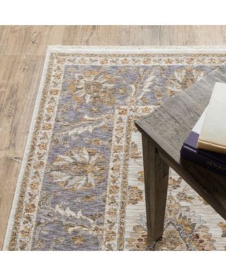 Maharaja 5091Z Ivory and Blue 6'7" x 9'6" Area Rug