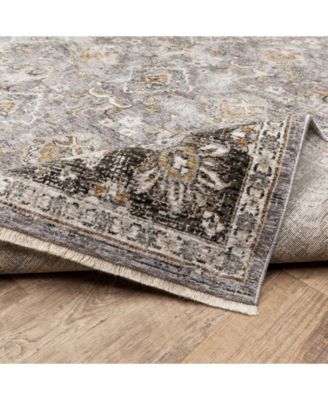 Maharaja 91E Gray and Blue 6'7" x 9'6" Area Rug