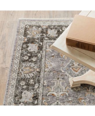 Maharaja 91E Gray and Blue 9'10" x 12'10" Area Rug