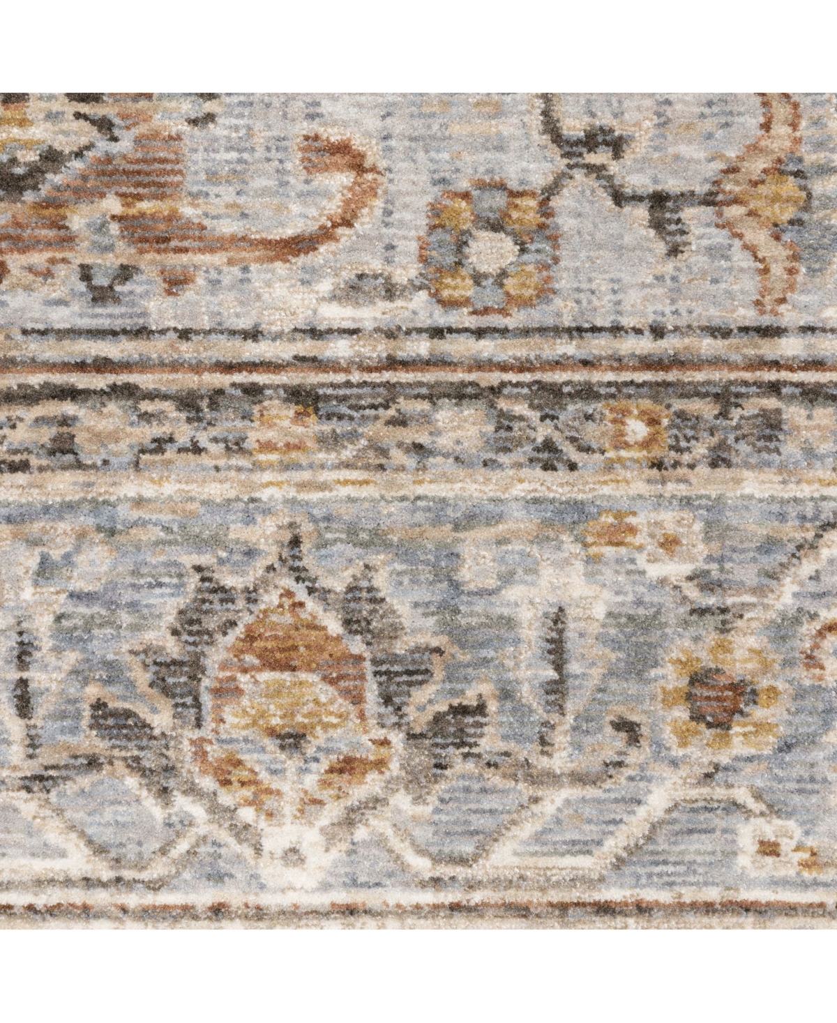 Jhb Design Maharaja 1803x Gray And Blue 2'3" X 7'6" Runner Rug In Gray,blue