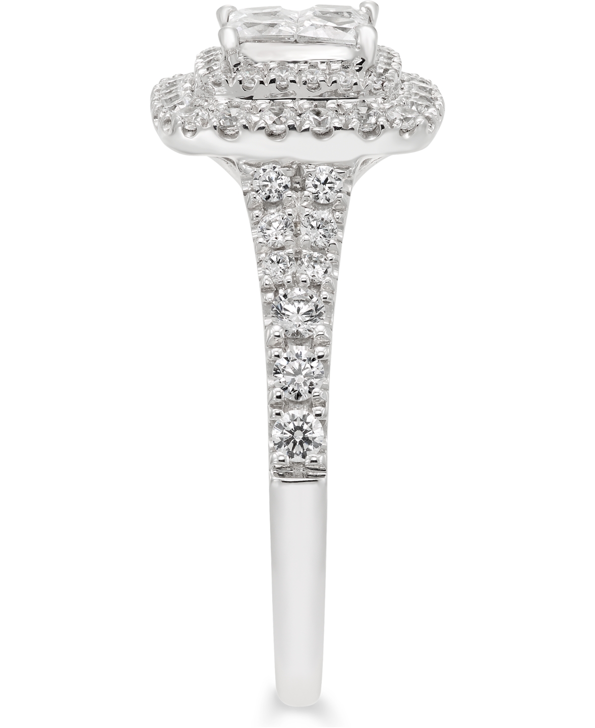 Diamond Princess Halo Engagement Ring (1 ct. t.w.) in 14k- White Gold
