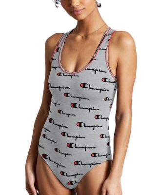 Champion - New Core Logo-Print Sleeveless Bodysuit
