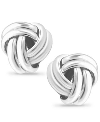Double Love Knot Stud Earrings in Silver or 18k Gold Over Silver, Created for Macy's