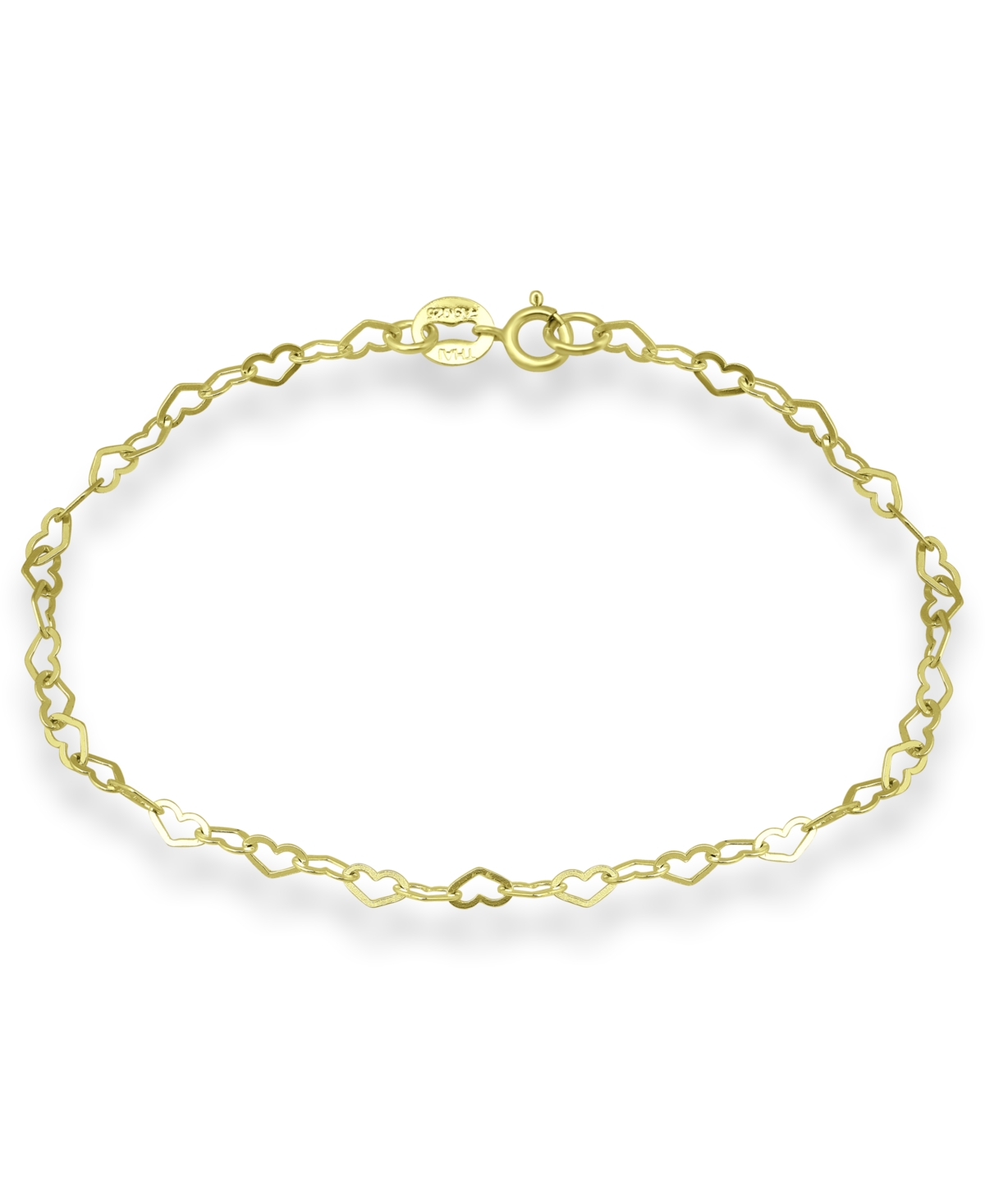 Giani Bernini 18K Gold over Sterling Silver Heart Chain Ankle Bracelet, also available in Sterling Silver, Created for Macy's