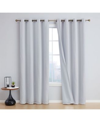 Siena Pattern 100% Complete Blackout Thermal Insulated Double Layer Window Curtain Grommet Panels - Energy Savings & Soundproof, Set of 2