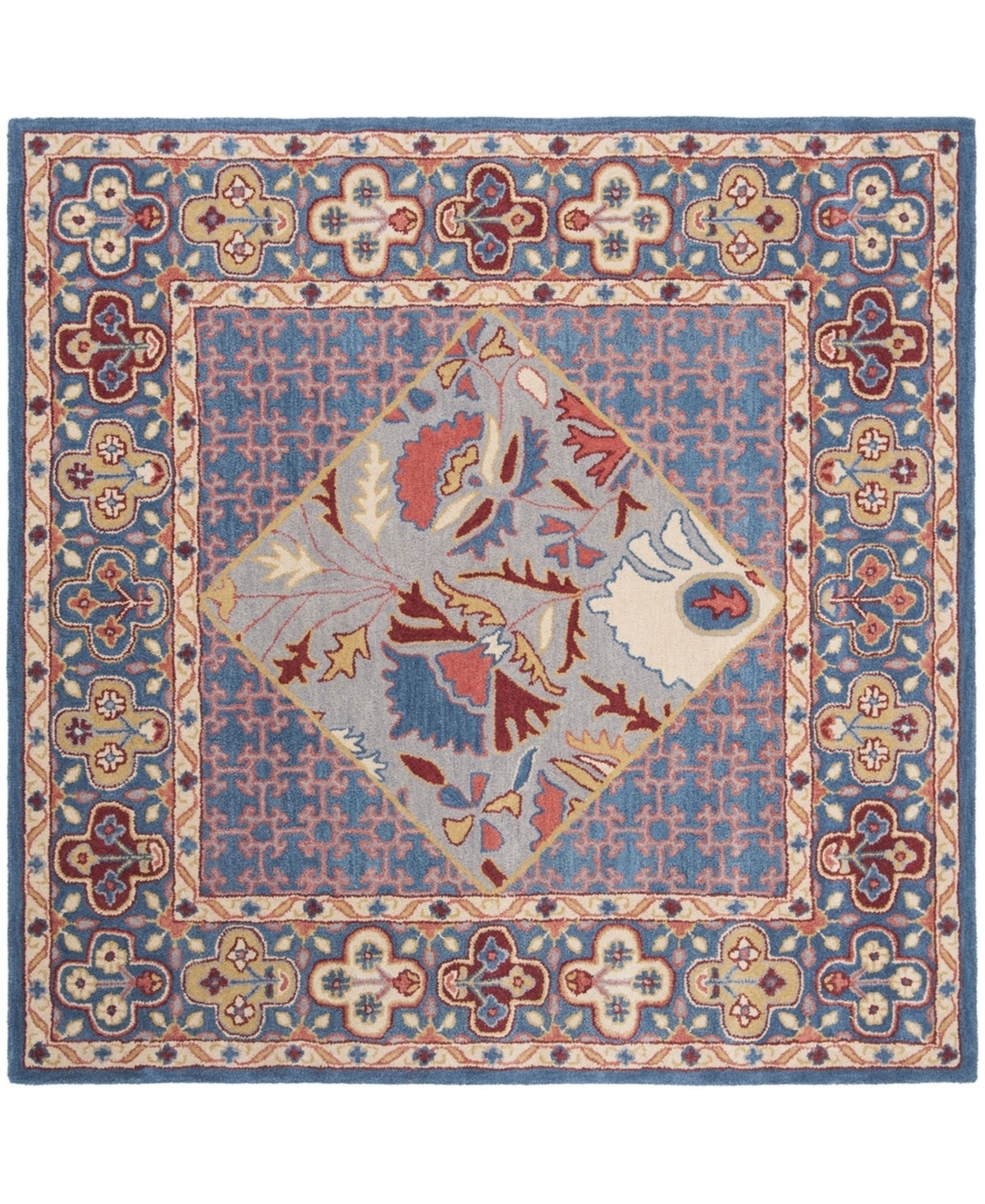 Safavieh Antiquity At508 Blue and Red 6' x 6' Square Area Rug - Blue