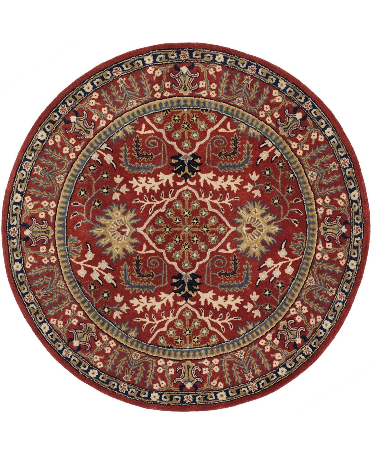 Safavieh Antiquity At64 Red and Multi 6' x 6' Round Area Rug - Red